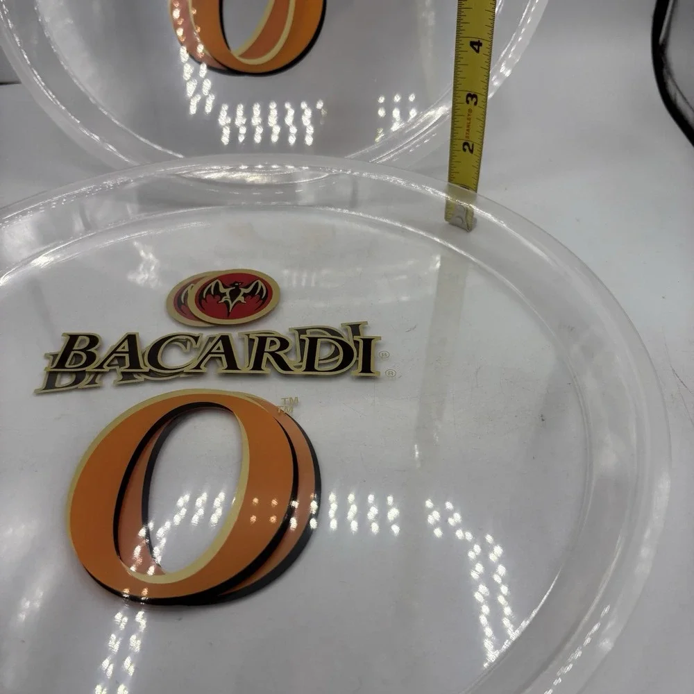 Bacardi Serving Drink Tray Platter Clear 13.75